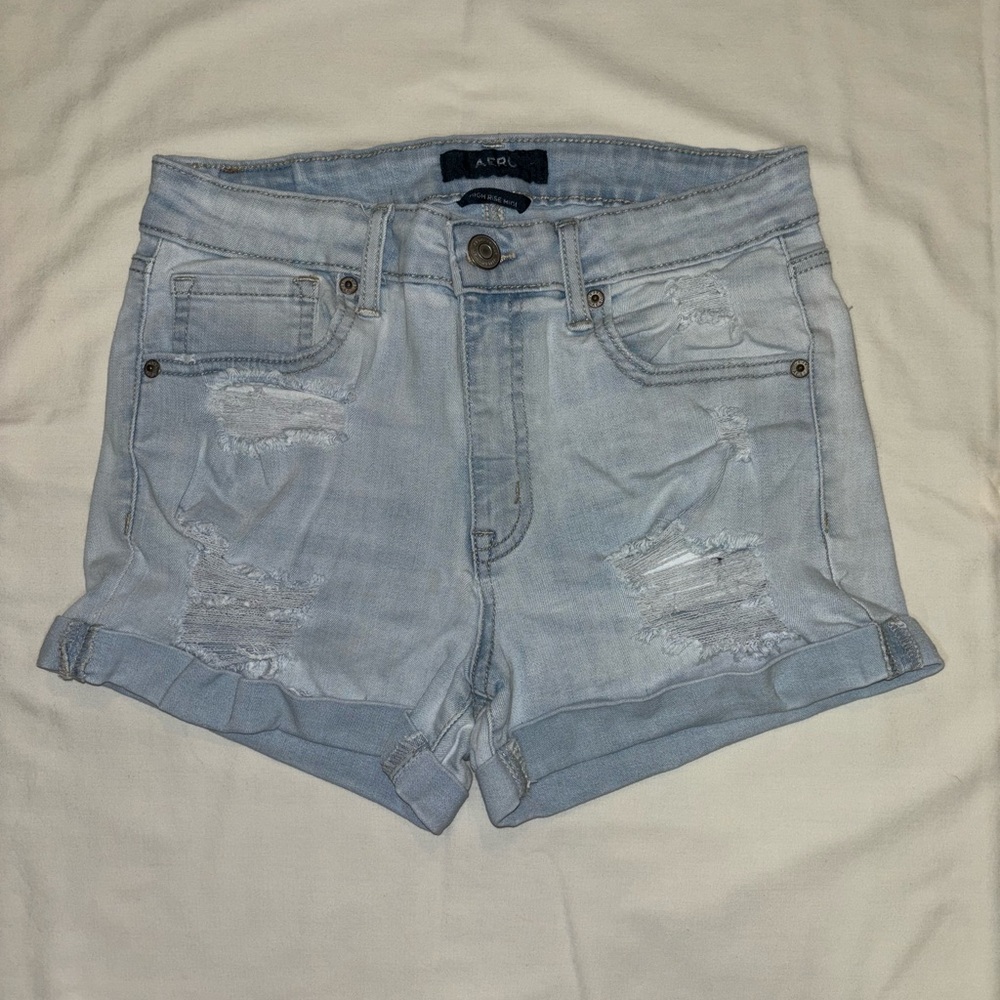 Light blue ripped shorts